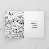 かわいいパーソナライズされた誕生日カード | カラーリングページ カード (内部)