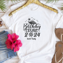 かわいいパーソナライズされた誕生日クルーズシップファミリー Tシャツ