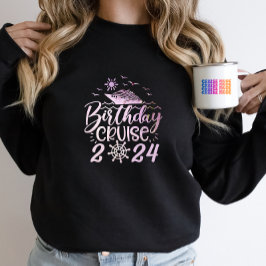 かわいいパーソナライズされた誕生日クルーズシップ家族ピンク Tシャツ