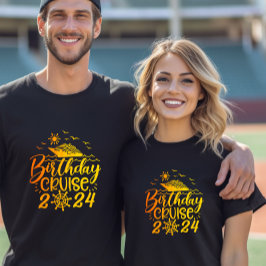 かわいいパーソナライズされた誕生日クルーズシップ家族旅行 Tシャツ