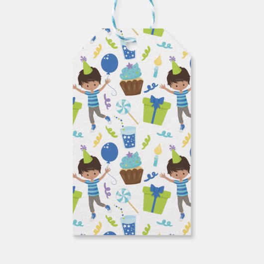 かわいいパーソナライズされた誕生日ボーイ ギフトタグ (裏面)