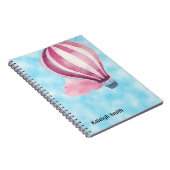 かわいいパーソナライズされた赤いホワイトホットエアバルーン ノートブック (右側)