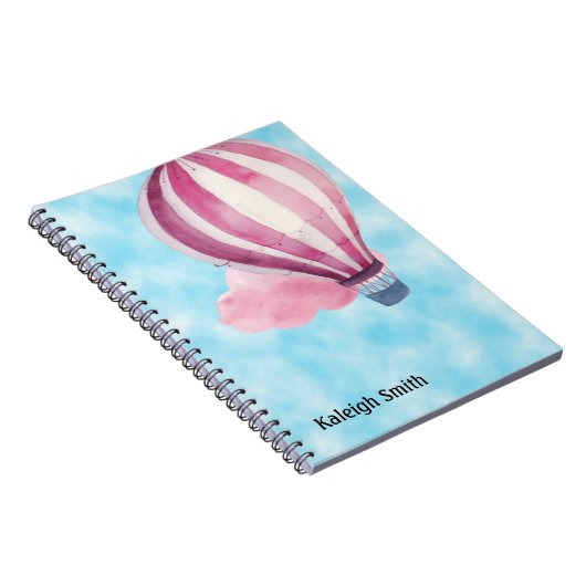かわいいパーソナライズされた赤いホワイトホットエアバルーン ノートブック (右側)
