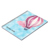 かわいいパーソナライズされた赤いホワイトホットエアバルーン ノートブック (左側)