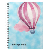 かわいいパーソナライズされた赤いホワイトホットエアバルーン ノートブック (正面)