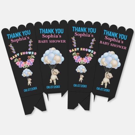 かわいいパーソナライズされた赤ちゃんシャワーお願いボックス フェイバーボックス (見開き)