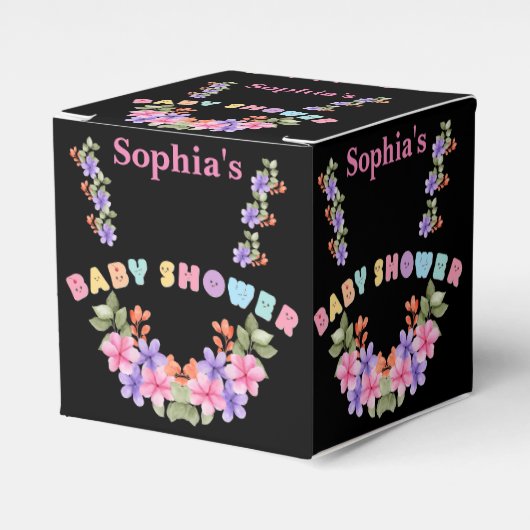 かわいいパーソナライズされた赤ちゃんシャワー フェイバーボックス (正面サイド)