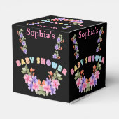 かわいいパーソナライズされた赤ちゃんシャワー フェイバーボックス (裏面サイド)