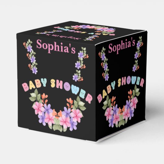 かわいいパーソナライズされた赤ちゃんシャワー フェイバーボックス (裏面サイド)