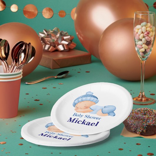 かわいいパーソナライズされた赤ちゃんシャワー ペーパープレート