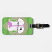 かわいいパーソナライズされた野球ピンク ラゲッジタグ (正面横)