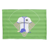 かわいいパーソナライズされた野球 枕カバー (正面)