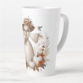 かわいいパーソナライズされた顔のないカシ カフェラテマグ (右アングル)