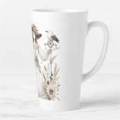 かわいいパーソナライズされた顔のない女性と紅葉 カフェラテマグ (右)