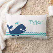 かわいいパーソナライズされた鯨枕 ランバークッション (ブランケット)