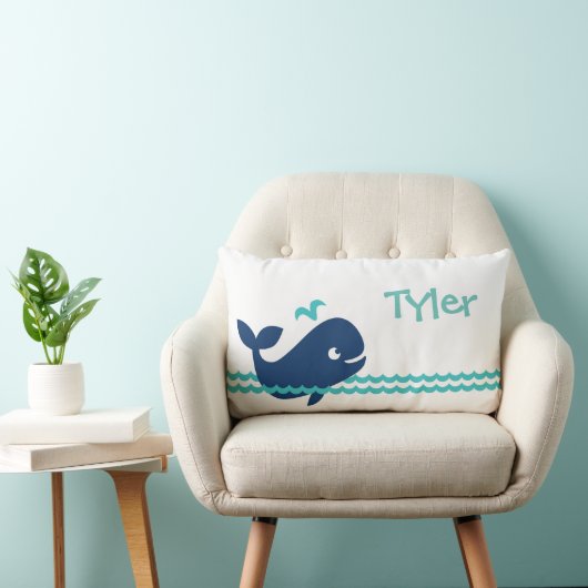 かわいいパーソナライズされた鯨枕 ランバークッション (椅子)