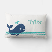 かわいいパーソナライズされた鯨枕 ランバークッション (正面)