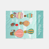 かわいいパーソナライズされた鳥イラストレーション子供へ フリースブランケット (正面(横))