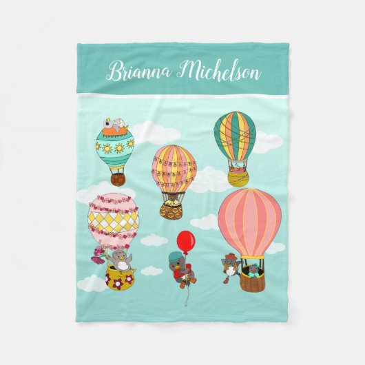 かわいいパーソナライズされた鳥イラストレーション子供へ フリースブランケット (正面)