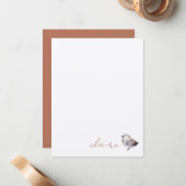 かわいいパーソナライズされた鳥 ノートカード (正面/裏面インサイチュ)