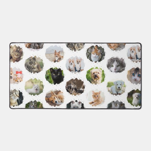 かわいいパーソナライズされた24枚のコラージュ デスクマット (正面)