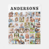 かわいいパーソナライズされた36枚コラージュ誕生日プレゼント フリースブランケット (正面)