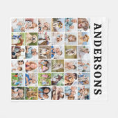 かわいいパーソナライズされた36枚コラージュ誕生日プレゼント フリースブランケット (正面(横))