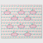 かわいいパーソナライズアイスクリームポップサマーバースデーガールズ ラッピングペーパー (フラット)