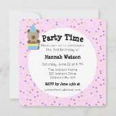 かわいいパーティテディベアの誕生日パーティ招待状 招待状 (正面)