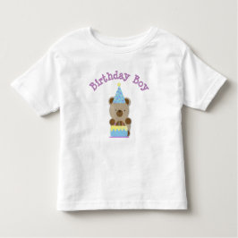 かわいいパーティテディベア誕生日ボーイ トドラーTシャツ