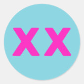 かわいいパーティングXカスタムラウンドステッカー ラウンドシール (正面)