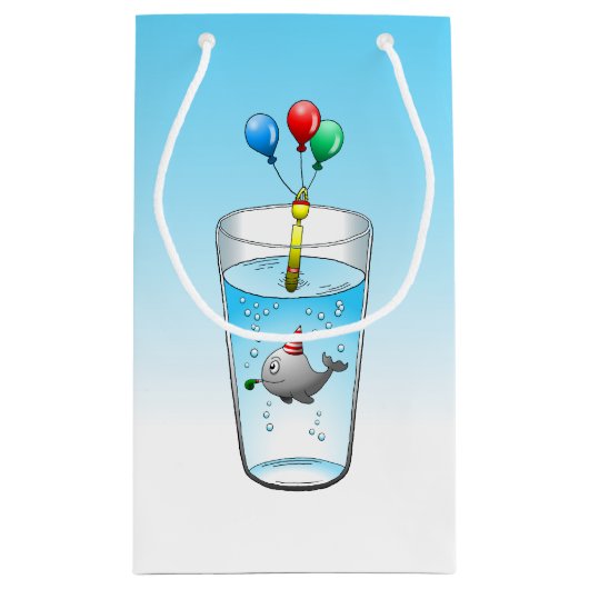 かわいいパーティーのクジラ スモールペーパーバッグ (裏面)