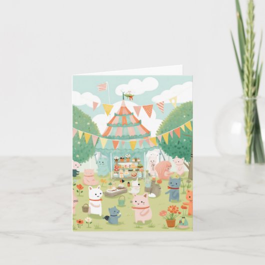 かわいいパーティーのテーマ。誕生日 カード (正面)
