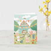 かわいいパーティーのテーマ。誕生日 カード (黄色い花)