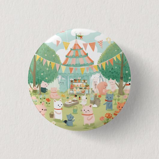 かわいいパーティーのテーマ。誕生日 缶バッジ (正面)