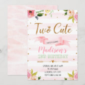 かわいいパーティーの招待状2歳 招待状 (正面/裏面)