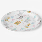 かわいいパーティーアニマルズ　ベイビーの誕生日 ペーパープレート (アングル)