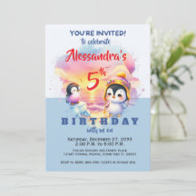かわいいパーティーアニマルペンギンキッズ誕生日パーティー