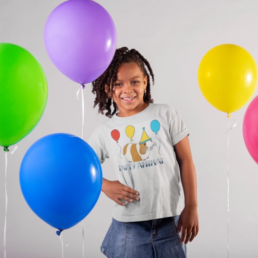 かわいいパーティーアニマルモルモットとバルーン・グラフィック Tシャツ