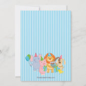 かわいいパーティーアニマル誕生日パーティーの招待状 招待状 (裏面)