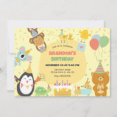 かわいいパーティーアニマル 招待状 (正面)