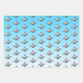 かわいいパーティークジラ ラッピングペーパーシート (正面2)