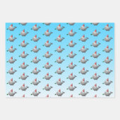 かわいいパーティークジラ ラッピングペーパーシート (正面)