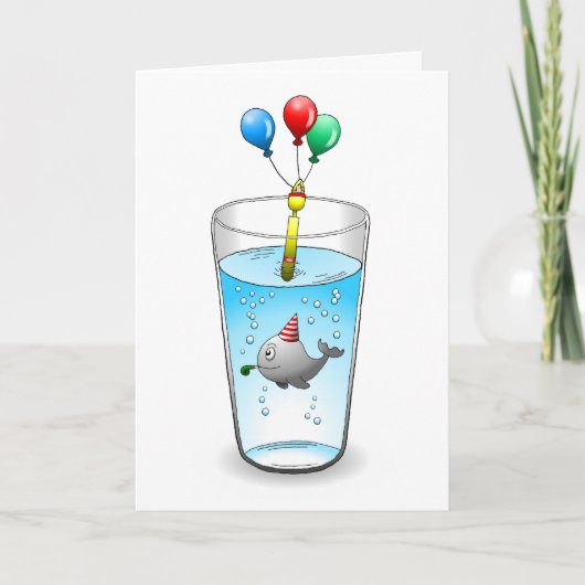 かわいいパーティークジラ 招待状 (正面)