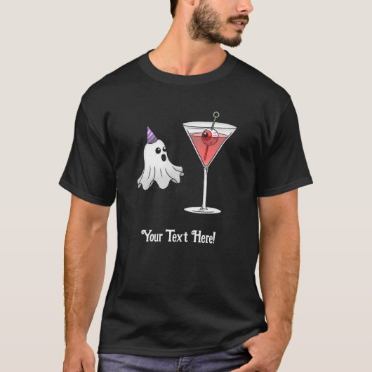 かわいいパーティーゴーストと怖いハロウィンカクテル Tシャツ (正面)