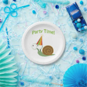 かわいいパーティータイムカタツムリ ペーパープレート (パーティー)