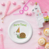 かわいいパーティータイムカタツムリ ペーパープレート (パーティー)