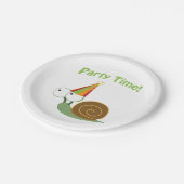 かわいいパーティータイムカタツムリ ペーパープレート (アングル)