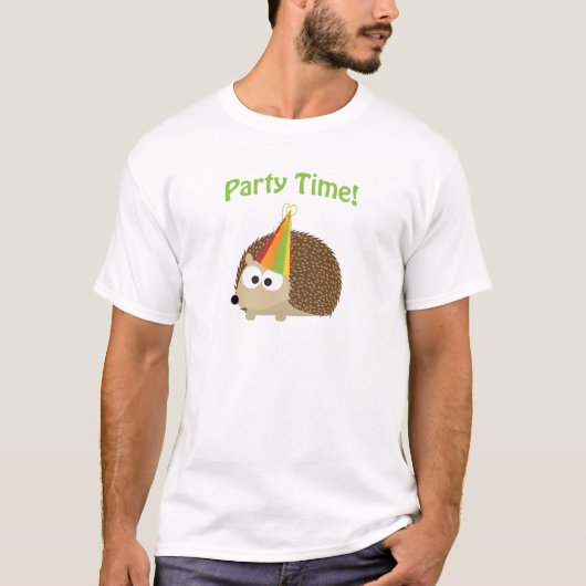 かわいいパーティータイムヘッジホッグ Tシャツ (正面)