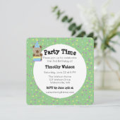 かわいいパーティーテディベア誕生日パーティーの招待状 招待状 (スタンド正面)